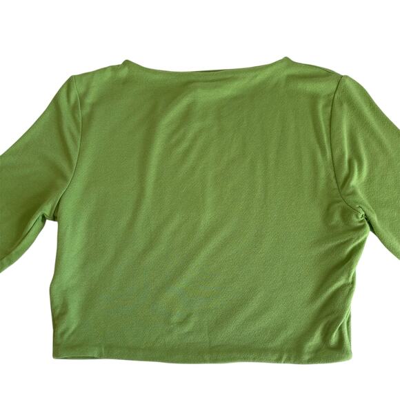 Naked Wardrobe Kiwi Green Knit Crop Top Women’s Size Large NWT - Picture 7 of 7